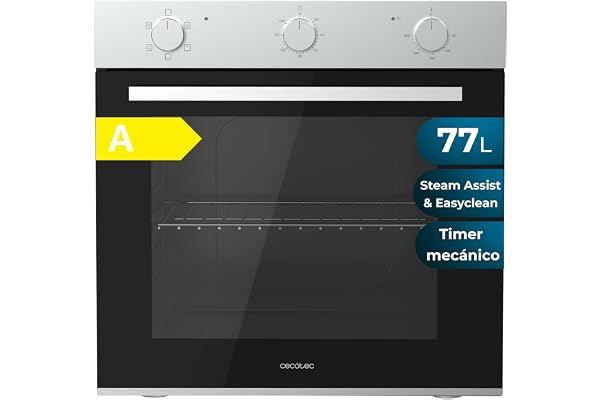 Cecotec Inbyggd ugn 77 L Bolero Hexa C126001 Line Time A | 2800W, konventionell, 5 funktioner, låg strömförbrukning, funktioner med Steam Assist Steam Assist och Steam EasyClean
