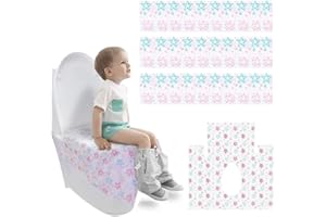 KMAKII Disposable Toilet Seat Cover,Toilet Seat Paper Pads Potty Toilet Seat Cover Non-Slip for Baby Potty Seat Cover for Travel 30 Pack