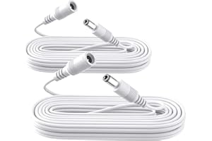 ANLINK 2 Pack 10ft/3 Meters Power Extension Cable, 12V DC 5.5mm*2.1mm Male to Female Power Adapter Cord for 12V CCTV Security Camera, LED Strip String Light, Router and More Devices (White)