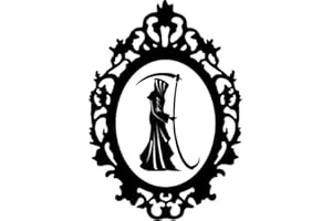 HAPPY SNAIL STICKERS Halloween Gothic Sticker Haunted Grim Ghost Grim Zombie Witch Black Cat Wall Window Home Weatherproof Vinyl Decal - Medium - 20cm x 13cm (Grim Reaper)