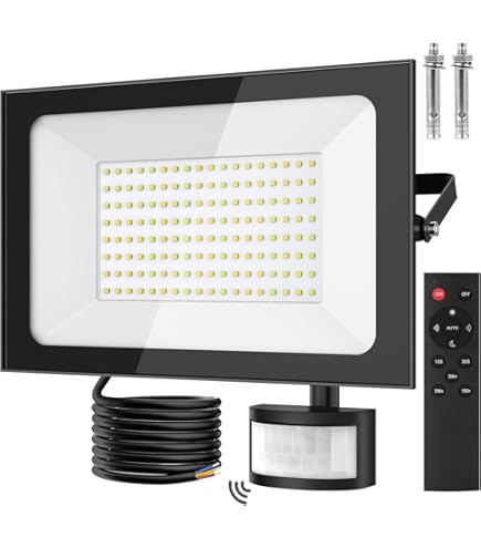 Projecteur Led Avec Detecteur Projecteur LED Extérieur 150W Avec Détecteur Mouvement | 15000LM - IP66 - Télécommande Projecteur Exterieur Detecteur De Mouvement