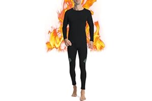 Runhit Thermounterwäsche Herren Winter Funktionsunterwäsche Thermounterhose Herren Unterhosen Lang Funktionswäsche Skiunterwäsche Thermo Unterwäsche Männer Extra Warm