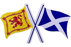 MUST HAVE SOUVENIRS Scotland Scottish Decal Car Sticker - Saltire Thistle with Lion Rampant & Saltire Cross Flags, Scottish Sticker, Scotland Flag, Scotland Flag Sticker, Lion Rampant Sticker