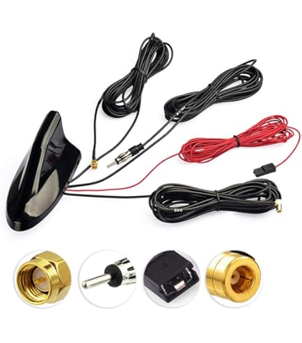 FM AM Autoradio Antenne, Universele DAB AM FM Autoradio Antenne Auto Stereo Antenne Vervanging, met SMA/SMB Plug, voor Auto Voertuig