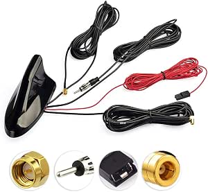 Antenne DAB+/FM/GPS Active Pour Voiture Eightwood - Amplifiée, 5m Câble - Compatible Pioneer, Sony