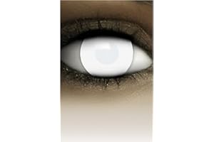 FXCONTACTS Lentes de contacto DEAD ZOMBIE blancas para Halloween, 1 par, sin receta