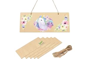 CROCOWOOD 5 UND Letreros de Madera sin Terminar para Manualidades - 25x10cm Placa de Madera Cartel de Madera - Tablero Madera Perfecto para Adornos del Hogar, Letrero Colgante & Quema de Madera