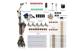 SunFounder Sidekick Basic Starter Kit w/ Breadboard, Jumper wires, Color Led, Resistors, Buzzer For Arduino UNO R3 Mega2560 Mega328 Nano