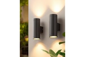 ‎EDISHINE EDISHINE Up and Down Aussenleuchte, Anthrazite Wandleuchte Aussen 2er, IP44 Wasserdichte Wandlampe, Aussenbeleuchtung Hauswand, Terrassenbeleuchtung, Balkon Lampe, Modern, ohne Leuchtmittel