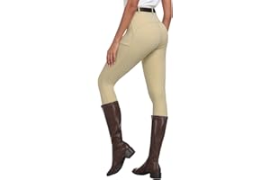 MoFiz Women's Equestrian Sports Breeches Horse Riding Leggings Silicon Full Seat Jodhpurs Equestrian Tights Breeches with Pocket