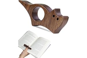 HUVZOR 1pcs Gatto Segnalibro Legno con Supporto Pollice, Colore Naturale - Design Ergonomico per Lettura Comoda, Ideale Regalo per Appassionati di Libri e Accessori Lettura