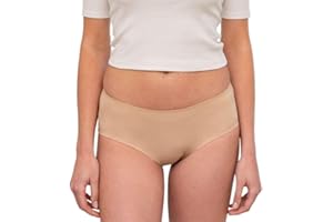 LIGNE V Braga Menstrual Invisible sin Costuras – Protección Lavable y ecológica para Reglas Flujo Ligero a abundante – Absorbente y antifugas – Adolescentes y Mujeres Grande Tallas/Piel Invisible S