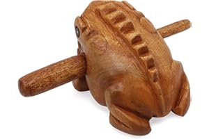 Aeloa Holzfrosch Thai Traditionelles Holz Handwerk Haushaltsmusikinstrument für Büro Haus Zimmer Tische Deko