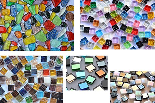 Mosaiksteine aus 5versch. Artikeln Bastelmix1, 240g ca. 290St.