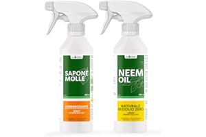 CLOSTER Olio di Neem e Sapone Molle di Potassio Spray - Protegge le Piante, l'Orto e il Giardino - Naturale Ecologico (2x500ML Spray Pronto all' Uso)
