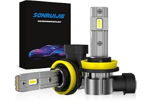 SONRUIJIE H8 H9 H11 LED-strålkastarlampa, 16000 lumen 6000 K kallvitt ljus, H8-konverteringskit för helljus och halvljus, 2-p