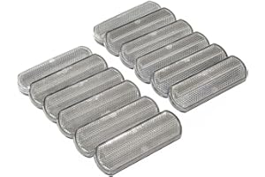 Feuunly 12 Pièces Catadioptre Adhesif Rond Angle Rectangulaire Blanc, Catadioptre Remorque Adhesif Rectangulaire Blanc, pour Remorque Camion Voiture Machines Agricoles Bicyclette Tracteur (Blanc)