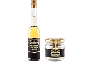 La Rustichella - Vinagre de Trufa Blanca 100ml & Sal de Trufa Blanca 110g Set , Vegano , Sin Gluten , Sin Colesterol - Delicadeza Italiana