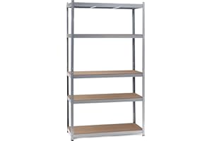 XPOtool Wiltec Étagère galvanisée Charges Lourdes 100x60x200cm Emboîtable 5 Niveaux 200kg/niveau Atelier