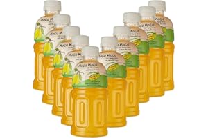 GENERIC Mogu Mogu Varied Flavored Drinks - Nata De Coco Juice - Jelly Texture - Refreshing Taste - Fun Drinking During Hot Summers Or Take Them on Trip & Picnics (Mango 320ML, Pack of 10)