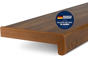 TJ Fensterbank Innen Kunststoff Eiche Gold Optik / 20 x 120 cm Fensterbank inkl. Seitenabschluss/PVC Fensterbank nach Maß/Fensterbank Innen kratzfest und feuchtigkeitsundurchlässig