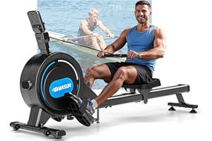 ‎DMASUN DMASUN Rudergerät für Zuhause, [2026 Neu] Magnetisches Rudergerät mit Upgrade Doppel-Slide-Rails Ultraleise Rudermaschine, 16/32 Widerstandsstufen, LCD-Datenanzeige, Bis 160kg Belastbar