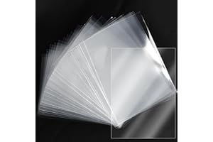 Huucozn 100 Stück Klarsichtfolien Karten Fotohüllen 5x7 Zoll (13x18 cm) Einsteckalbum Transparent Folien Aktenhülle Postkartenhüllen Sichthüllen für Fotoalben Postkarten Sammelhüllen Dokumente