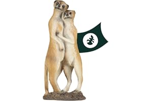 VERDOBA - Pareja de suricatas de Resina sintética - Figuras Jardin Exterior Grande Resistentes a la Intemperie - Figura Jardin Pintada a Mano - Figura Decorativa jardín Exterior