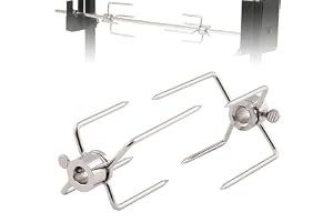 PIQIUQIU 2 köttklämma för roterande spett, rotisserie gafflar universal rostfritt stål köttnål för kyckling, kebab diameter 12 mm