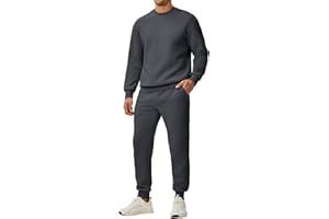 JMIERR Herren Trainingsanzug Set Casual 2-Teiliger Jogginganzug Herren Rundhals Pullover Winter Sweatshirts und Jogginghose Casual Textured Sportanzug Laufanzug
