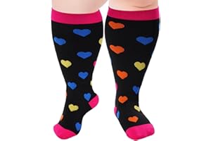 Ancrina Übergröße Kompressionsstrümpfe für Damen & Herren, Kompressionssocken für Sport Laufen Flugreisen Radfahren