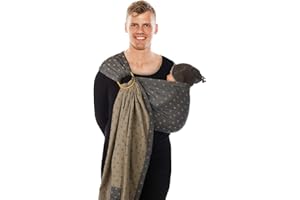 BABYLONIA BABY CARRIERS Babylonia Fascia Babywearing Portabebè Organica Bb Sling Resistente Semirigida con Anello Grey Plus, Pad
