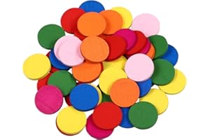 STOBOK 50pcs Colored Counting Bingo Chips Wood Piece Math Game Teaching Plastic Counters for Kids Bingo Chips Educational Learning Math or Game Tokens (Mixed Color)