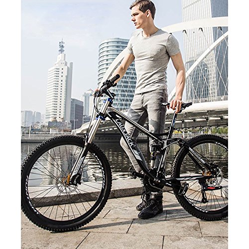 LightInTheBox Mountain Bike Radfahren 24 Speed 26 Zoll/700CC 60mm Herren / Unisex Erwachsene EF51-8 Double Disc Bremse Suspension ForkFull Suspension – Schwarz - 3