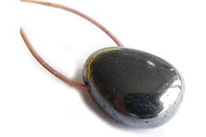 ULRIKE SCHMITT EDELSTEINKREATIONEN Hämatit Blutstein Edelstein Trommelstein Ketten Anhänger quer gebohrt