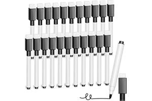 DIYDEC 22 pcs Whiteboard Markers, Black Whiteboard Pens, Fine Tip Magnetic Color White Board Pen with Eraser Low Odor Dry Erase Ink Markers Erasable for Home, School and Office Uses