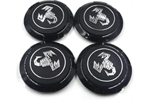 FBITE Hub Centre Caps for Abarth, 4 Pcs 133mm Rustproof Wheel Center Badge Emblem Logos Replacement Cover Auto Styling Accessories