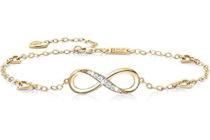 Billie Bijoux Infinity Unendlichkeit Symbol Damen Fußkettchen 925 Sterling Silber Zirkonia Armkette Verstellbar Charm Knöchel Armband