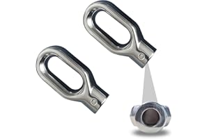 wilcractk Gancho para Toldo de aleación de aluminio con mecanismo robusto, 2 piezas plateadas, resistente y fácil de instalar para toldos (Agujero Principal 10mm, Agujeros Laterales Pequeños 4mm)