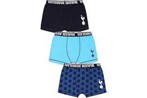 Tottenham Hotspur Boys 3 Pack Football Club Boxer Shorts Spurs Cotton Boxers Multipack Trunks Kids Underwear