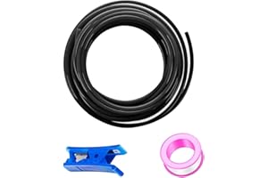 HAXIHA 20Meter Tuyau Pneumatique Polyuréthane Noir PU Air Kit 8mm OD x 5mm ID Tuyau Air Comprimé Peut Etre Utilisé pour Les Compresseur Outils Pneumatiques