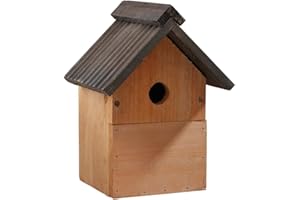 Wild Garden Bird Box, Traditional Wooden Bird House Multi-Purpose Bird Nest Box by Happy Beaks