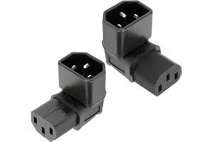 IEC-kontakt C14 till C13-uttag, 2 st C14 AUF C13 nätverksadapter, IEC-kontakt C14 vänd nertill och upptill, C14 till C13, han