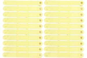 BestAlice 20 Pcs Livestock Blank Ear Tags, Cattle Ear Tags Pigs Identification Label, Yellow Tag with Pin, Precision Animal Ear Tags for Cattle Cow Pig Goat Sheep Dog