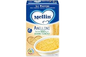 Mellin Pastina Anellini, Con Farina Di Grano Tenero, 12 Confezioni Da 320 Gr