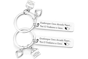 Venevon Nuova Coppia Regalo Portachiavi Casa: Dolce Casa Biglietto d'auguri, Sacchetto di flanella per Regalo Casa Nuova di Inaugurazione Della Casa Nuova