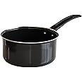 The Earth Store EcoLuxe Large Saucepan for Tea Milk and Chai Pan Induction Base and Gas Stove T Pan (Patila)|Tea/Milk Boiling Pot Vessel | Saucepan with Bakelite Handle 1600 ML Capacity 17cm (Black)