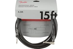 Fender Professional Series - Instrument Cables - 15' (BQ 6) 4.5 Metre,Black (Angled)