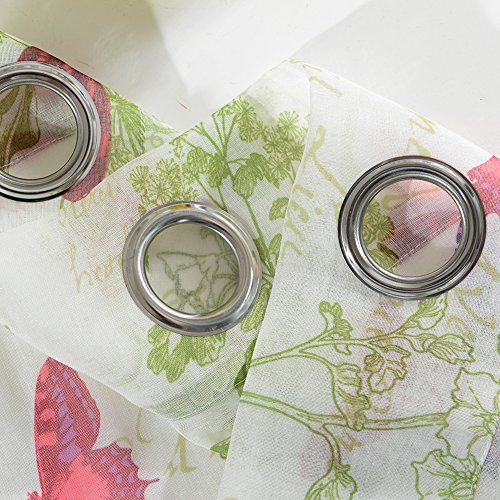 Top Finel Fantastische Schmetterling Voile Gardinen Sheer Vorhang Panels für Küche Wohnzimmer Schlafzimmer, Tüllen, Panel, Polyester, Weiß,H×B: 215×140 cm - 4