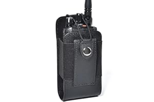 UAYESOK Walkie Talkie Pouch Case Porta Radio Tattico in Pelle, Custodia per Cinturone, Gilet MOLLE Regolabile Polizia Compatibile con Motorola DP1400, DP4400, Baofeng, Hytera, Kenwood